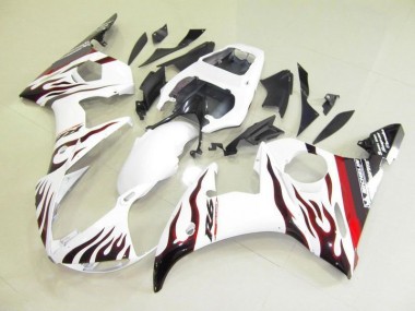 ABS 2003-2005 White and Flame Yamaha YZF R6 Bike Fairing UK