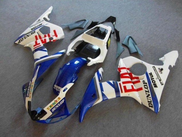 ABS 2003-2005 Blue White Fiat Yamaha YZF R6 Motor Bike Fairings UK ABS 2003-2005 Blue White Fiat Yamaha YZF R6 Motor Bike Fairings UK