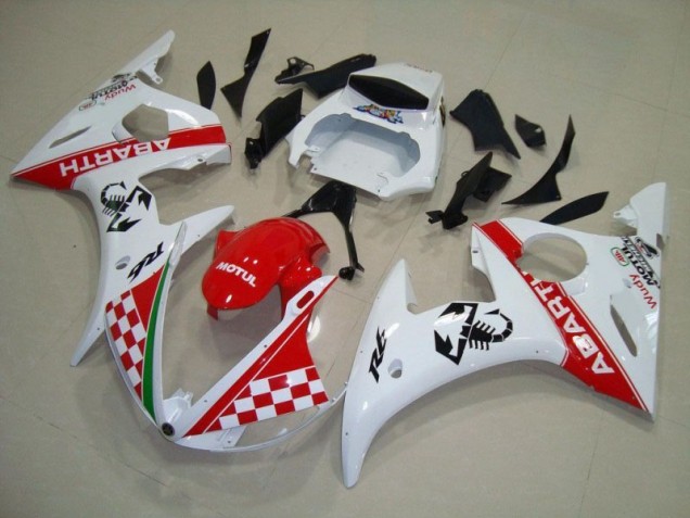 ABS 2003-2005 Red White Yamaha YZF R6 Motorbike Fairing Kits & Bodywork UK ABS 2003-2005 Red White Yamaha YZF R6 Motorbike Fairing Kits & Bodywork UK