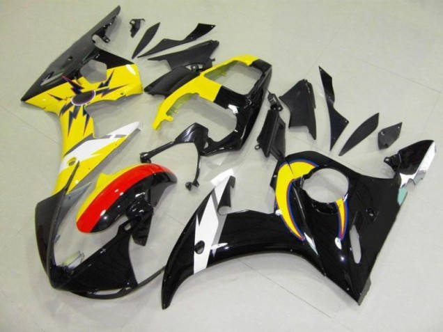 ABS 2003-2005 Moon Black Yellow Yamaha YZF R6 Motorcycle Fairings Kits UK ABS 2003-2005 Moon Black Yellow Yamaha YZF R6 Motorcycle Fairings Kits UK