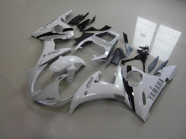ABS 2003-2005 White and Grey Decals Yamaha YZF R6 Bike Fairing Kit UK ABS 2003-2005 White and Grey Decals Yamaha YZF R6 Bike Fairing Kit UK