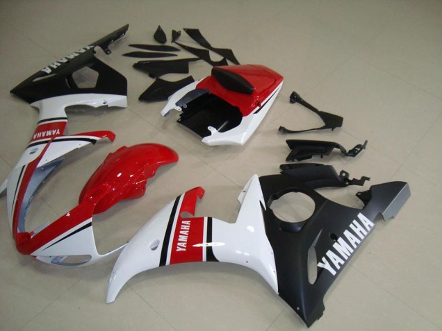 ABS 2003-2005 Red White Matte Black Yamaha YZF R6 Moto Fairings UK ABS 2003-2005 Red White Matte Black Yamaha YZF R6 Moto Fairings UK
