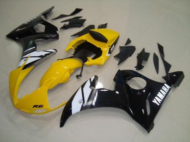 ABS 2003-2005 Yellow Black Yamaha YZF R6 Motorbike Fairings UK