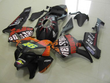 ABS 2005-2006 Rossi Matte Black Honda CBR600RR Motorcycle Fairings Kits UK