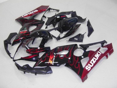 ABS 2005-2006 Red Flame Suzuki GSXR 1000 Motorcycle Fairings UK