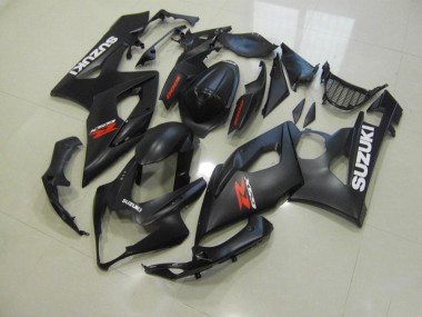 ABS 2005-2006 Matte Black with White Decals Suzuki GSXR 1000 Bike Fairing Kit UK