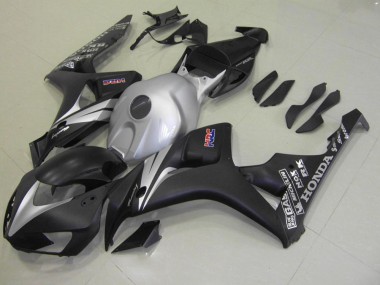 ABS 2006-2007 Matte Black Silver Honda CBR1000RR Motorcycle Fairing Kit UK