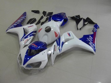 ABS 2006-2007 Pearl White Blue Honda CBR1000RR Motorcycle Fairings Kits UK