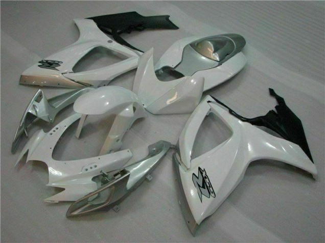 ABS 2006-2007 White Silver Suzuki GSXR 600/750 Motorcycle Fairing Kit UK