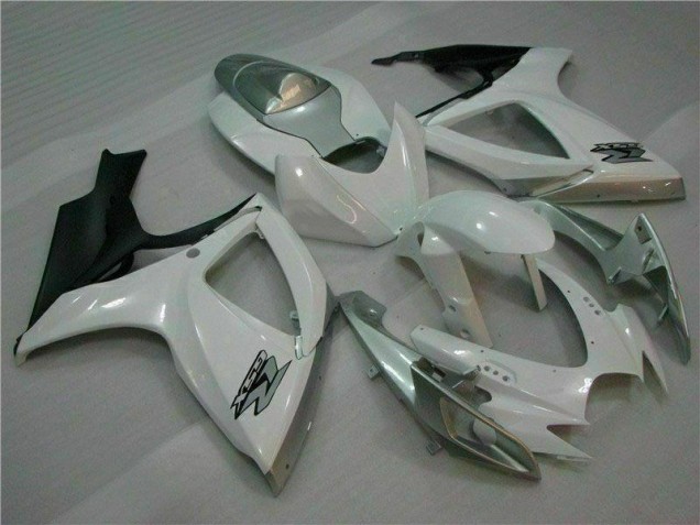 ABS 2006-2007 White Silver Suzuki GSXR 600/750 Motorcycle Fairing Kit UK