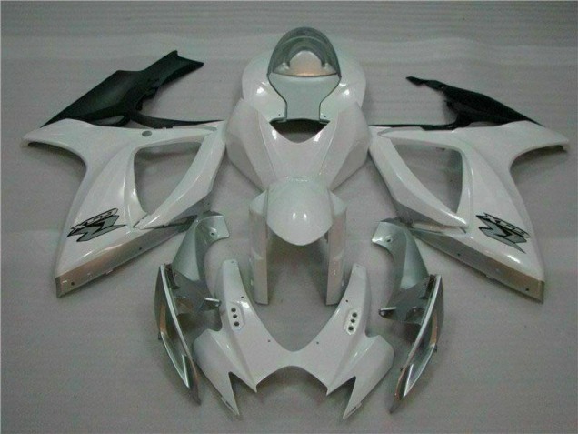 ABS 2006-2007 White Silver Suzuki GSXR 600/750 Motorcycle Fairing Kit UK