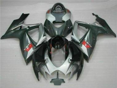 ABS 2006-2007 Silver Black Suzuki GSXR 600/750 Motorcycle Fairings Kits UK