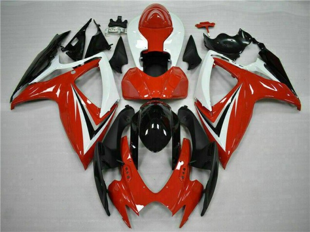 ABS 2006-2007 Red White Suzuki GSXR 600/750 Motorcycle Fairings Kits UK ABS 2006-2007 Red White Suzuki GSXR 600/750 Motorcycle Fairings Kits UK