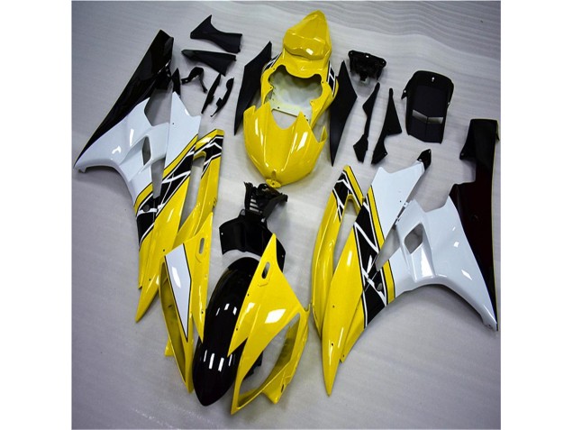 ABS 2006-2007 Yellow White Black Yamaha YZF R6 Motorbike Fairing Kits UK ABS 2006-2007 Yellow White Black Yamaha YZF R6 Motorbike Fairing Kits UK