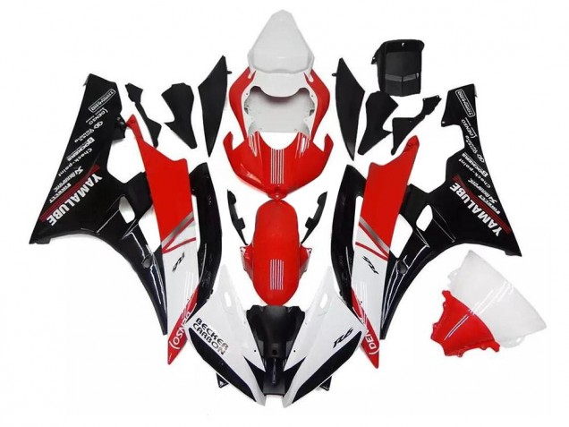 ABS 2006-2007 White Red Black Yamaha YZF R6 Replacement Fairings UK ABS 2006-2007 White Red Black Yamaha YZF R6 Replacement Fairings UK