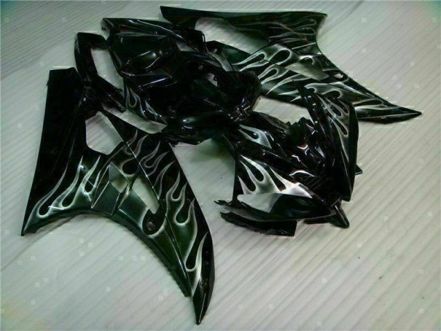 ABS 2006-2007 Silver Flame Black Yamaha YZF R6 Motor Fairings UK ABS 2006-2007 Silver Flame Black Yamaha YZF R6 Motor Fairings UK