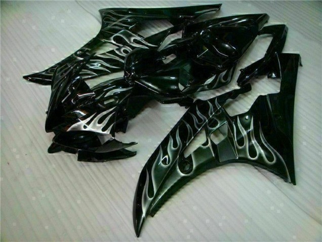 ABS 2006-2007 Silver Flame Black Yamaha YZF R6 Motor Fairings UK ABS 2006-2007 Silver Flame Black Yamaha YZF R6 Motor Fairings UK