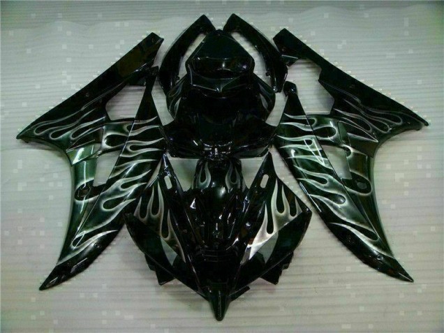 ABS 2006-2007 Silver Flame Black Yamaha YZF R6 Motor Fairings UK ABS 2006-2007 Silver Flame Black Yamaha YZF R6 Motor Fairings UK