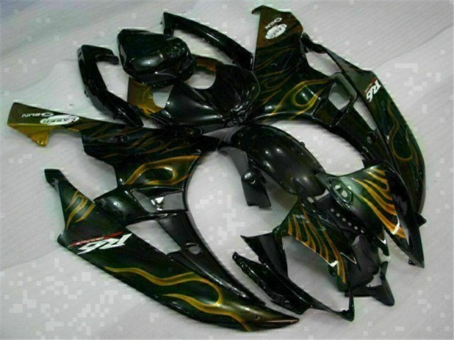ABS 2006-2007 Black Yamaha YZF R6 Bike Fairing Kit UK