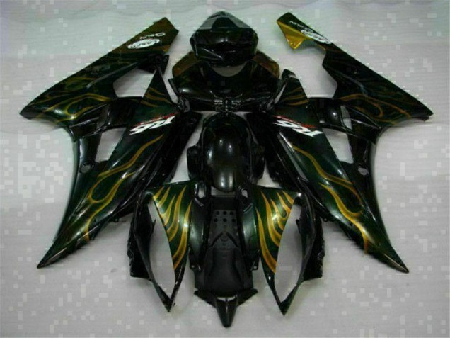 ABS 2006-2007 Black Yamaha YZF R6 Bike Fairing Kit UK
