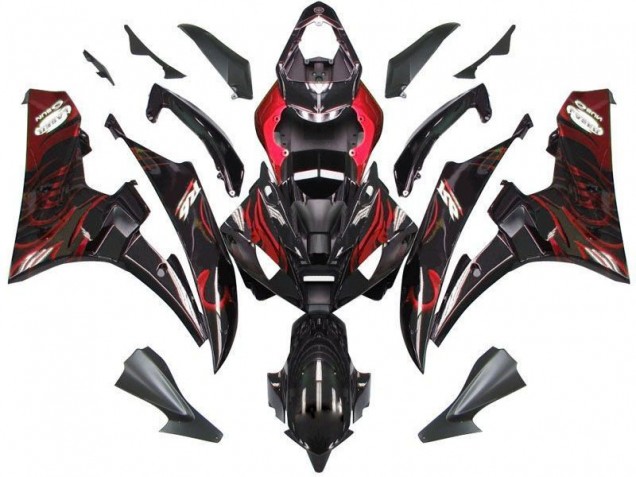 ABS 2006-2007 Black Red Flame Yamaha YZF R6 Bike Fairing UK ABS 2006-2007 Black Red Flame Yamaha YZF R6 Bike Fairing UK
