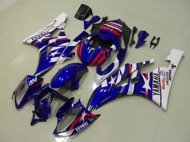 ABS 2006-2007 Red Blue Star Yamaha YZF R6 Bike Fairings UK