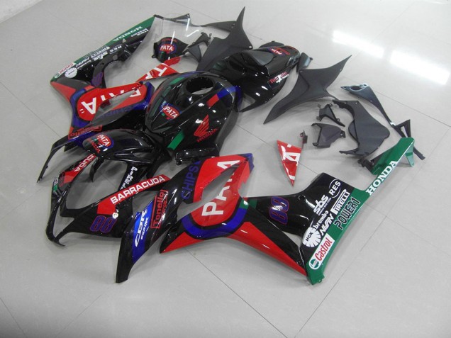 ABS 2007-2008 Black Red Pata Honda CBR600RR Motorcycle Fairings Kits UK ABS 2007-2008 Black Red Pata Honda CBR600RR Motorcycle Fairings Kits UK