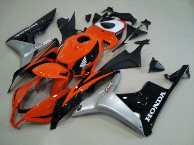 ABS 2007-2008 Orange Silver Black Honda CBR600RR Motorcyle Fairings UK