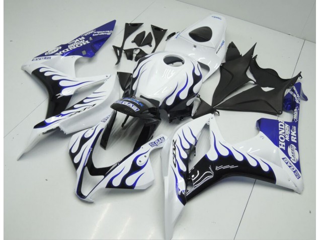 ABS 2007-2008 White Blue Flame Honda CBR600RR Bike Fairings UK ABS 2007-2008 White Blue Flame Honda CBR600RR Bike Fairings UK