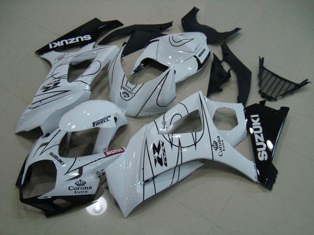 ABS 2007-2008 White Corona Suzuki GSXR 1000 K7 Replacement Fairings UK ABS 2007-2008 White Corona Suzuki GSXR 1000 K7 Replacement Fairings UK