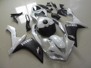 ABS 2007-2008 Pearl White Matte Black Yamaha YZF R1 Replacement Motorcycle Fairings UK