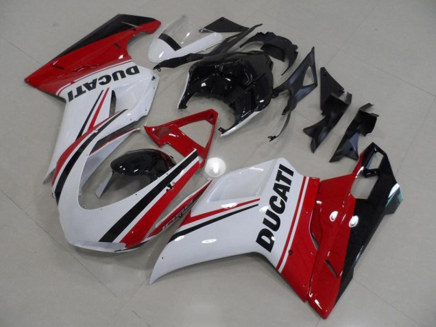 ABS 2007-2014 Red White Black Ducati 848 1098 1198 Bike Fairing Kit UK ABS 2007-2014 Red White Black Ducati 848 1098 1198 Bike Fairing Kit UK