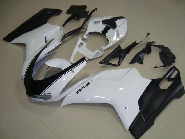 ABS 2007-2014 White Matte Black Ducati 848 1098 1198 Motorcycle Fairing UK ABS 2007-2014 White Matte Black Ducati 848 1098 1198 Motorcycle Fairing UK