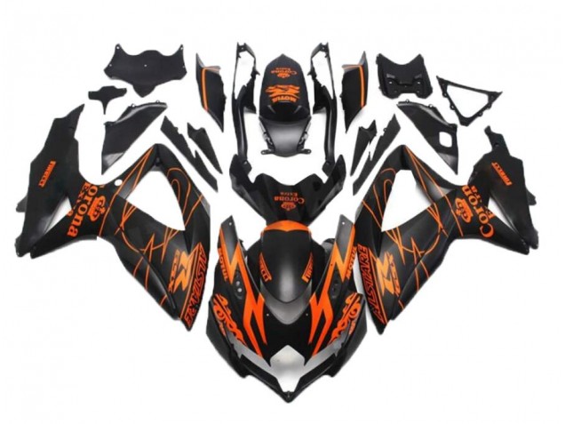 ABS 2008-2010 Black Orange Suzuki GSXR 600/750 Bike Fairings UK