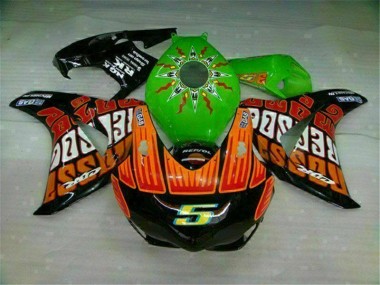 ABS 2008-2011 Green Orange Honda CBR1000RR Motorcycle Fairings Kits UK