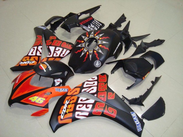 ABS 2008-2011 Rossi Matte Black Honda CBR1000RR Motorcycle Replacement Fairings UK ABS 2008-2011 Rossi Matte Black Honda CBR1000RR Motorcycle Replacement Fairings UK