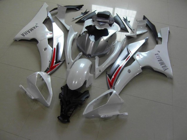 ABS 2008-2016 Pearl White Silver Yamaha YZF R6 Moto Fairings UK ABS 2008-2016 Pearl White Silver Yamaha YZF R6 Moto Fairings UK