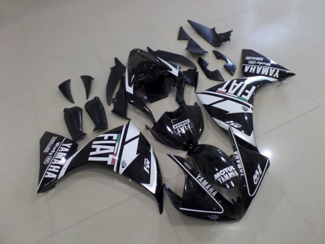 ABS 2009-2011 Black White Fiat Yamaha YZF R1 Motorcycle Fairing Kit UK ABS 2009-2011 Black White Fiat Yamaha YZF R1 Motorcycle Fairing Kit UK