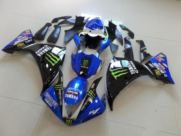 ABS 2009-2011 Blue Black Monster Yamaha YZF R1 Motorbike Fairing UK