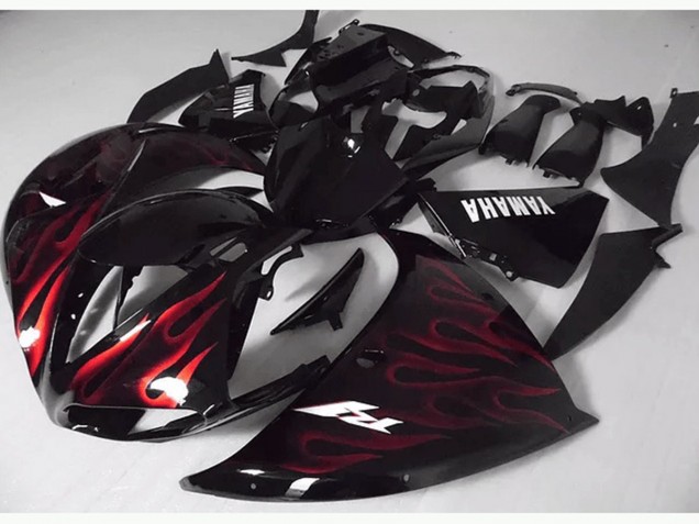 ABS 2009-2011 Red Black Flame Yamaha YZF R1 Bike Fairings UK ABS 2009-2011 Red Black Flame Yamaha YZF R1 Bike Fairings UK