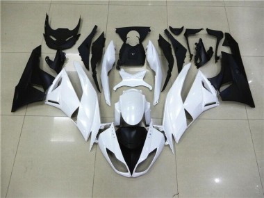 ABS 2009-2012 White Kawasaki ZX6R Motorcyle Fairings UK