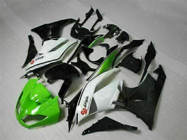 ABS 2009-2012 Green Black White 25 Kawasaki ZX6R Bike Fairings UK ABS 2009-2012 Green Black White 25 Kawasaki ZX6R Bike Fairings UK