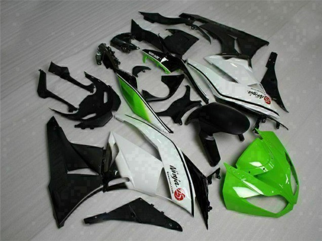 ABS 2009-2012 Green Black White 25 Kawasaki ZX6R Bike Fairings UK ABS 2009-2012 Green Black White 25 Kawasaki ZX6R Bike Fairings UK