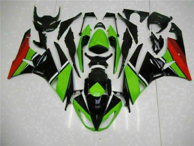 ABS 2009-2012 Black Green Red Kawasaki ZX6R Bike Fairing Kit UK