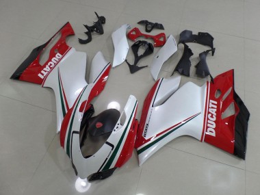 ABS 2011-2014 White Red Ducati 1199 Motorcycle Fairing Kits UK
