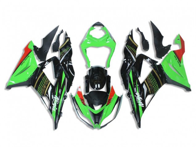 ABS 2013-2018 Green Black Kawasaki ZX6R Bike Fairing Kit UK ABS 2013-2018 Green Black Kawasaki ZX6R Bike Fairing Kit UK