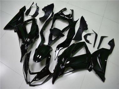 ABS 2013-2018 Glossy Black Kawasaki ZX6R Motorcycle Fairings Kit UK