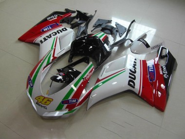 ABS 2007-2014 White Red 46 Ducati 1098 Motorbike Fairing UK