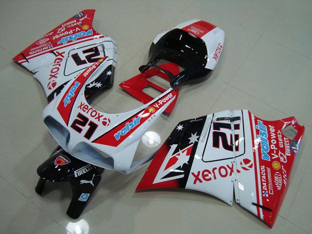 ABS 1993-2005 Red White Xerox 21 Ducati 748 916 996 996S Bike Fairing UK ABS 1993-2005 Red White Xerox 21 Ducati 748 916 996 996S Bike Fairing UK