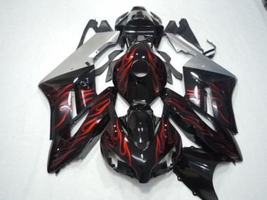 ABS 2004-2005 Black Red Flame Honda CBR1000RR Motorbike Fairing UK